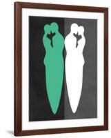 Green and White Kiss-Felix Podgurski-Framed Art Print