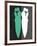 Green and White Kiss-Felix Podgurski-Framed Art Print