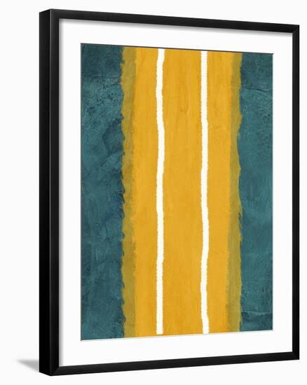 Green and Yellow Abstract Theme 2-NaxArt-Framed Art Print