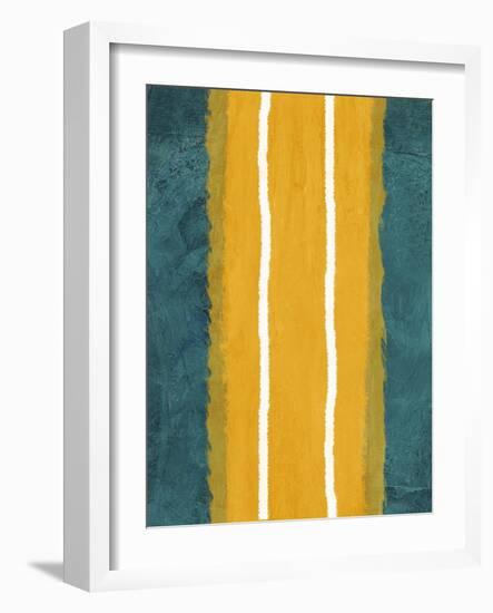 Green and Yellow Abstract Theme 2-NaxArt-Framed Art Print