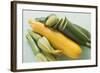 Green and Yellow Courgettes with Courgette Flowers-Eising Studio - Food Photo and Video-Framed Photographic Print