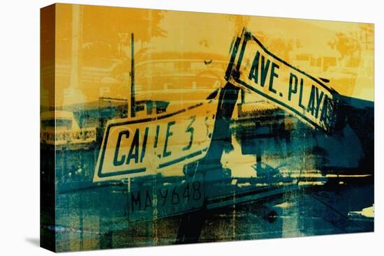 Green and Yellow Street Sign-David Studwell-Stretched Canvas