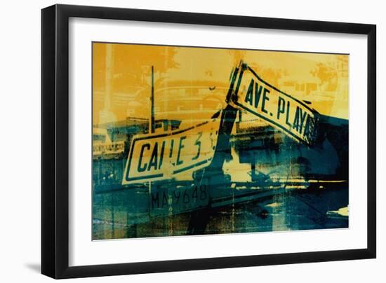 Green and Yellow Street Sign-David Studwell-Framed Giclee Print
