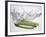 Green Asparagus Falling into Water-Kröger & Gross-Framed Photographic Print