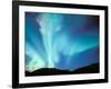 Green Aurora Borealis Around Mt. Snowden, Brooks Range, Alaska, USA-Hugh Rose-Framed Photographic Print