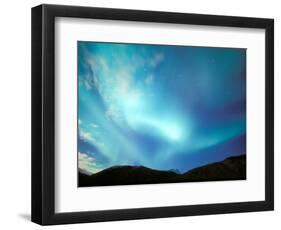 Green Aurora Borealis Around Mt. Snowden, Brooks Range, Alaska, USA-Hugh Rose-Framed Photographic Print