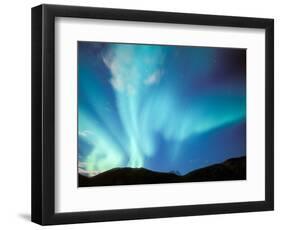 Green Aurora Borealis Around Mt. Snowden, Brooks Range, Alaska, USA-Hugh Rose-Framed Photographic Print