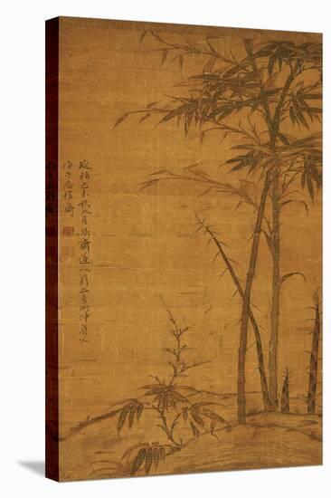 Green Bamboo in the Sheong Gu (Fine Outline) Style, 1319-Li Kan-Stretched Canvas