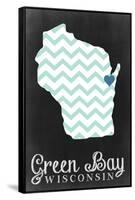 Green Bay, Wisconsin - Chalkboard-Lantern Press-Framed Stretched Canvas
