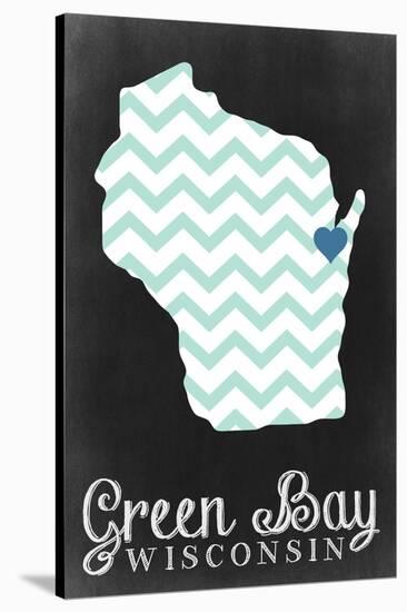 Green Bay, Wisconsin - Chalkboard-Lantern Press-Stretched Canvas