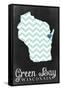 Green Bay, Wisconsin - Chalkboard-Lantern Press-Framed Stretched Canvas