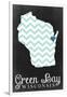 Green Bay, Wisconsin - Chalkboard-Lantern Press-Framed Art Print