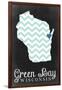 Green Bay, Wisconsin - Chalkboard-Lantern Press-Framed Art Print