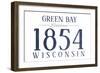 Green Bay, Wisconsin - Established Date (Blue)-Lantern Press-Framed Art Print