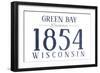 Green Bay, Wisconsin - Established Date (Blue)-Lantern Press-Framed Art Print