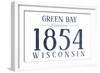 Green Bay, Wisconsin - Established Date (Blue)-Lantern Press-Framed Art Print