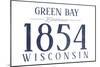 Green Bay, Wisconsin - Established Date (Blue)-Lantern Press-Mounted Art Print