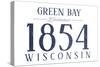 Green Bay, Wisconsin - Established Date (Blue)-Lantern Press-Stretched Canvas