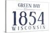 Green Bay, Wisconsin - Established Date (Blue)-Lantern Press-Stretched Canvas