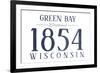 Green Bay, Wisconsin - Established Date (Blue)-Lantern Press-Framed Art Print