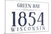Green Bay, Wisconsin - Established Date (Blue)-Lantern Press-Mounted Art Print