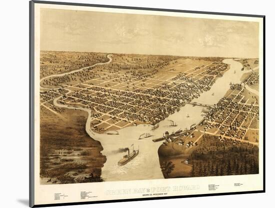 Green Bay, Wisconsin - Panoramic Map-Lantern Press-Mounted Art Print