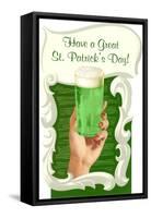 Green Beer for St. Patrick's Day-null-Framed Stretched Canvas