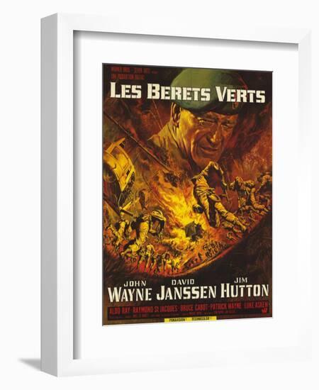 Green Berets, French Movie Poster, 1968-null-Framed Art Print