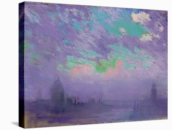 Green, Blue and Purple (View of London)-Joseph Pennell-Stretched Canvas