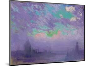 Green, Blue and Purple (View of London)-Joseph Pennell-Mounted Giclee Print
