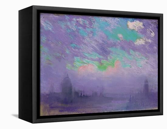 Green, Blue and Purple (View of London)-Joseph Pennell-Framed Stretched Canvas