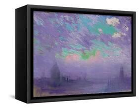 Green, Blue and Purple (View of London)-Joseph Pennell-Framed Stretched Canvas
