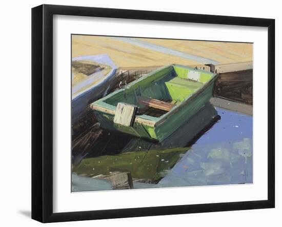 Green Boat, Langorse Lake, October-Tom Hughes-Framed Giclee Print