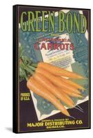 Green Bond Carrot Label - Salinas, CA-Lantern Press-Framed Stretched Canvas