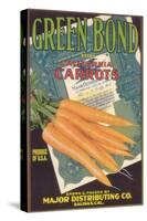 Green Bond Carrot Label - Salinas, CA-Lantern Press-Stretched Canvas