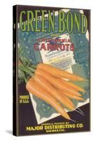 Green Bond Carrot Label - Salinas, CA-Lantern Press-Stretched Canvas