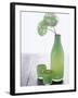 Green Bottle with Flowers and Green Glasses-Alena Hrbkova-Framed Photographic Print