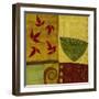 Green Bowl with Nandina Leaves-Doris Mosler-Framed Giclee Print