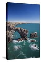 Green Bridge of Wales, Pembrokeshire Coast, Wales, United Kingdom-Billy Stock-Stretched Canvas