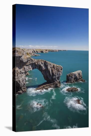 Green Bridge of Wales, Pembrokeshire Coast, Wales, United Kingdom-Billy Stock-Stretched Canvas