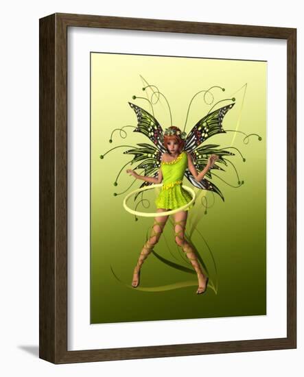 Green Butterfly Fae-Atelier Sommerland-Framed Art Print