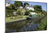 Green Canal Barge Moored on Grand Western Union-null-Mounted Photographic Print