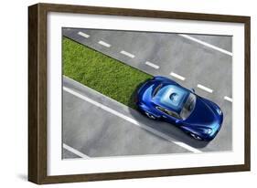 Green Car, Conceptual Image-SMETEK-Framed Photographic Print