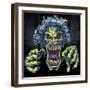 Green Cartoon Zombie-FlyLand Designs-Framed Giclee Print