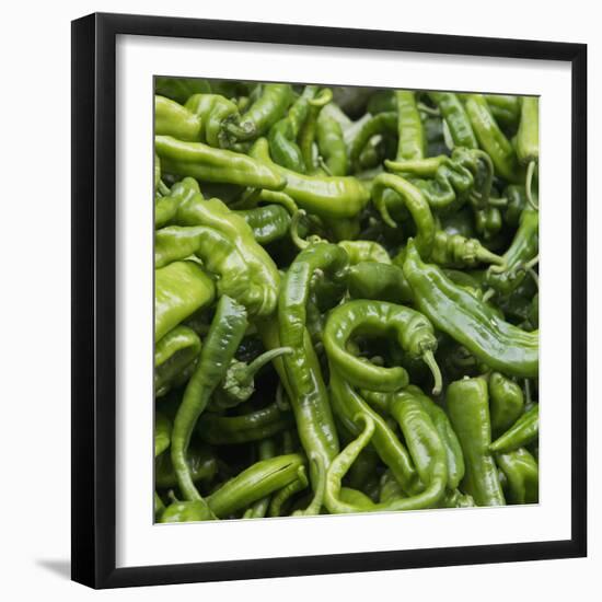 Green Chili Peppers Collage-null-Framed Photographic Print