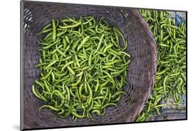 Green Chillies in Hpa an Morning Market, Kayin State (Karen State), Myanmar (Burma), Asia-Matthew Williams-Ellis-Mounted Photographic Print