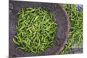 Green Chillies in Hpa an Morning Market, Kayin State (Karen State), Myanmar (Burma), Asia-Matthew Williams-Ellis-Mounted Premium Photographic Print