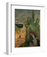 Green Christ, 1889, Inspired by the Calvaires, the Calvary-Sculptures of Brittany-Paul Gauguin-Framed Giclee Print