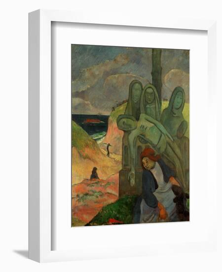 Green Christ, 1889, Inspired by the Calvaires, the Calvary-Sculptures of Brittany-Paul Gauguin-Framed Giclee Print