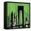 Green Cityscape-Paul Brent-Framed Stretched Canvas